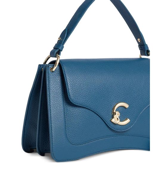 Coccinelle C-Me ロゴ ショルダーバッグ M Blue