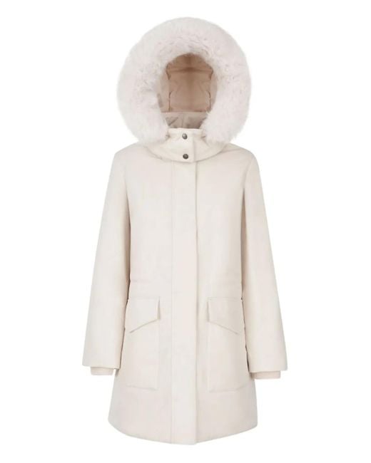 Geox White Hooded Coat