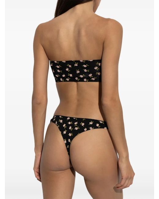 DIESEL White Floral-Print Logo-Print Bra