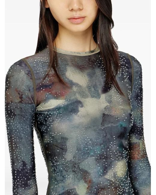 DIESEL Women's Blue D-Uplo Abstract-Pattern Mini Dress -  wordpress2504942.home.pl