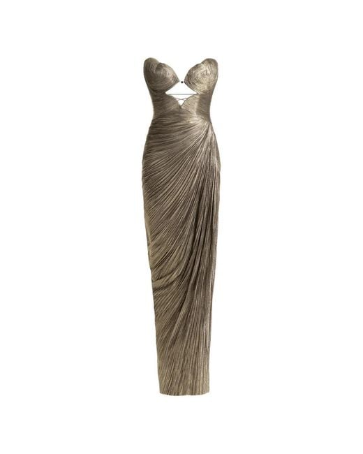 Maria Lucia Hohan Metallic Amisha Silk Maxi Dress