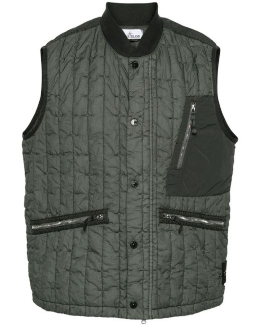 Stone Island Gray Stella Quilted Padded Gilet for men