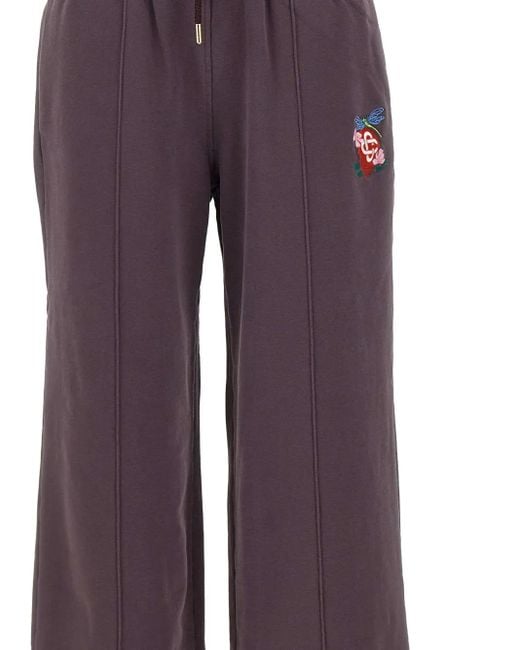 Casablanca Purple Embroidered-Logo Drawstring Track Pants
