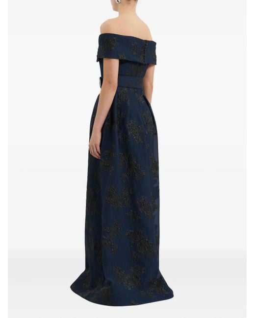 Rebecca Vallance Blue Schulterfreies Abendkleid