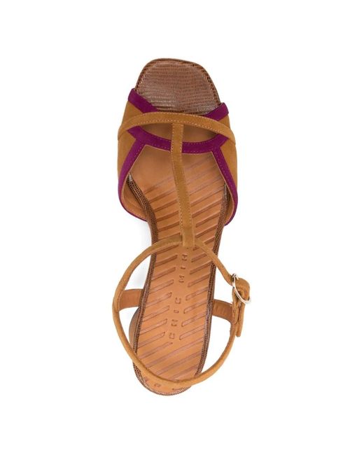 Chie Mihara Pink Ryejo T-Strap Leather Sandals