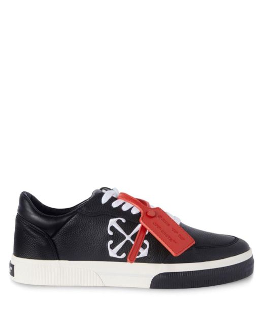 Off-White c/o Virgil Abloh Red Vulcanized Contrasting-tag Leather Sneakers for men