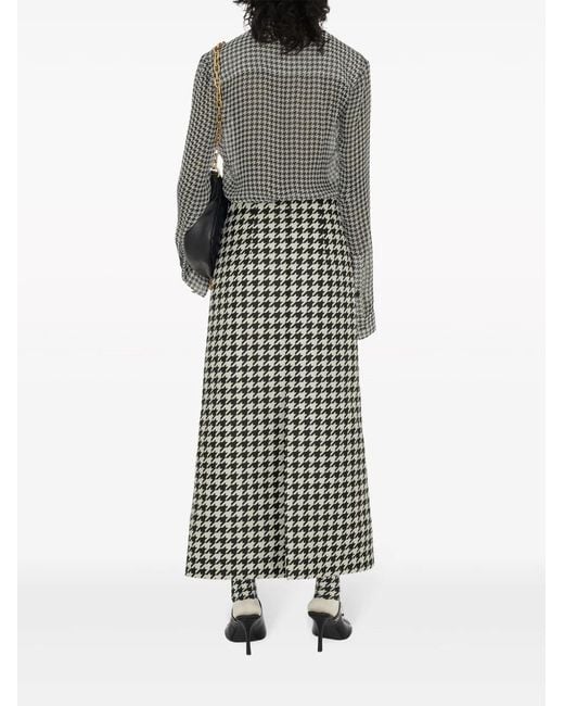 Jupe Évasée À Motif Pied-De-Poule Burberry en coloris Black