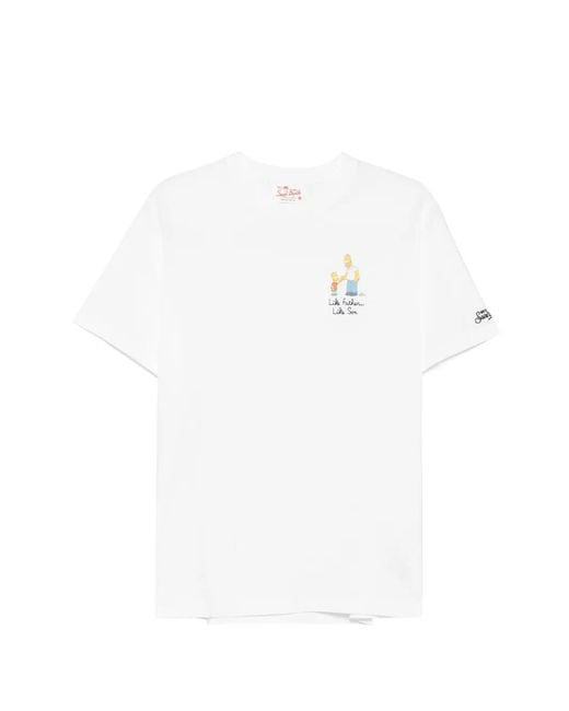 Mc2 Saint Barth White X The Simpsons Portofino Graphic-Print T-Shirt for men