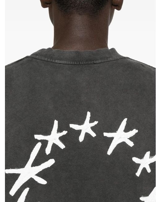 Sudadera con cuello redondo y motivo de estrellas Etudes Studio de hombre de color Black
