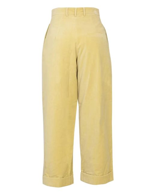 Alysi Yellow Pleated-Cuff Trousers