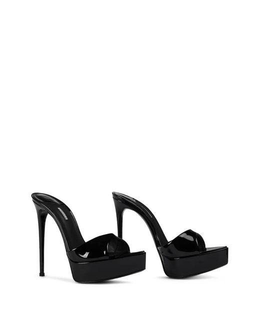 Le Silla Black Uma Platform Mules