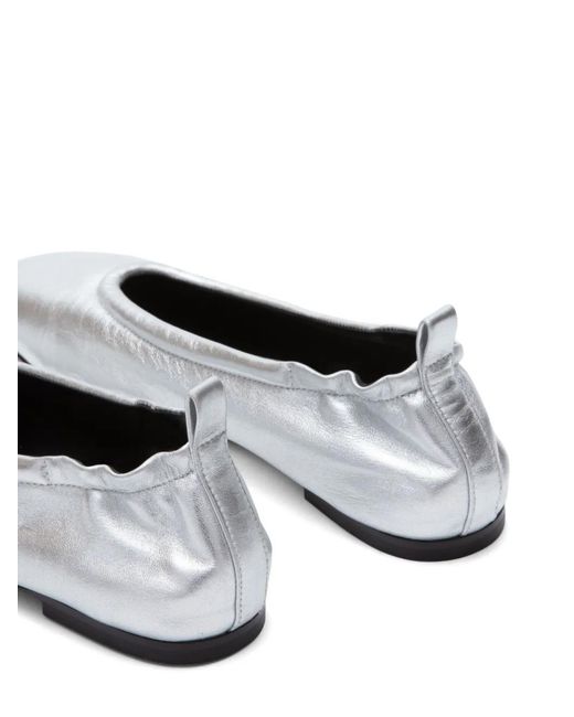 3.1 Phillip Lim White Id Metallic-Finish Ballerina Shoes