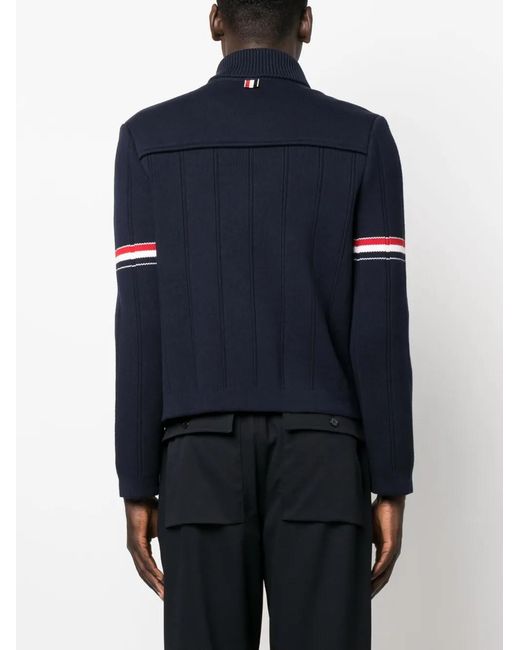 Thom Browne Blue Single-Breasted Button-Fastening Shirt Jacket for men