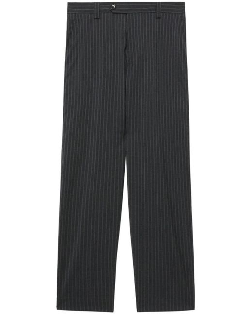 Pinstripe wide-leg wool trousers mfpen de hombre de color Gray