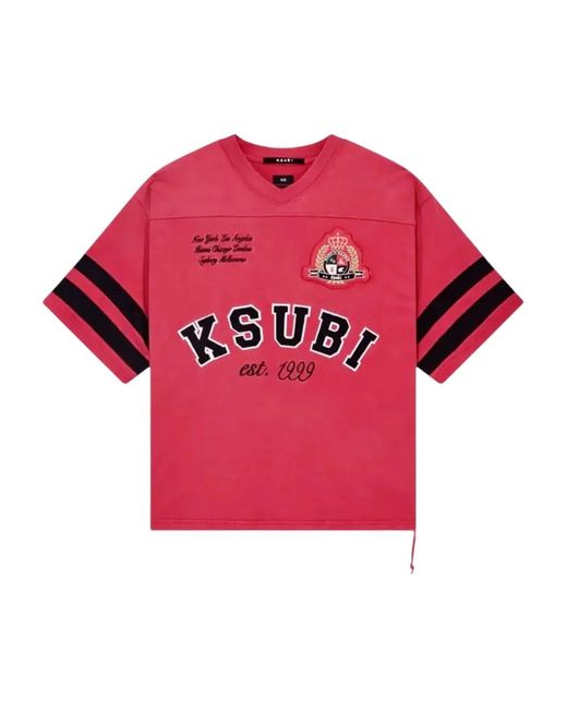 Ksubi Red Duke V-neck T-shirt for men