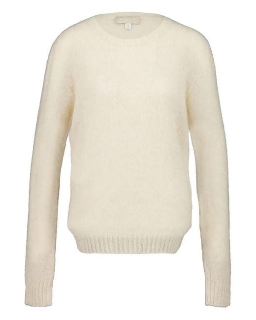 120% Lino White Long-Sleeve Sweater