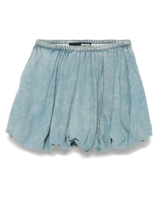 ROTATE BIRGER CHRISTENSEN Blue Denim Balloon Mini Skirt