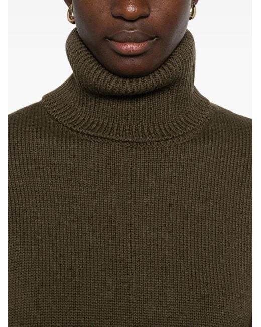 Frankie Shop Green Pullover Mit Rollkragen