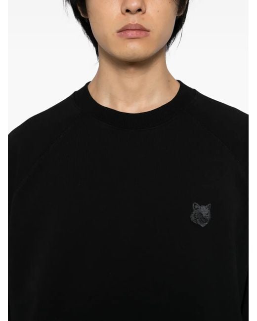 Maison Kitsuné Black Fox-Head Patch Sweatshirt for men