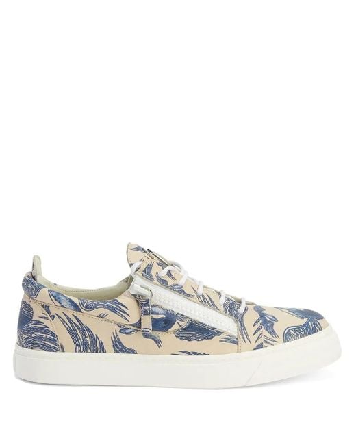 Giuseppe Zanotti White Frankie Double-Zip Low-Top Sneakers for men
