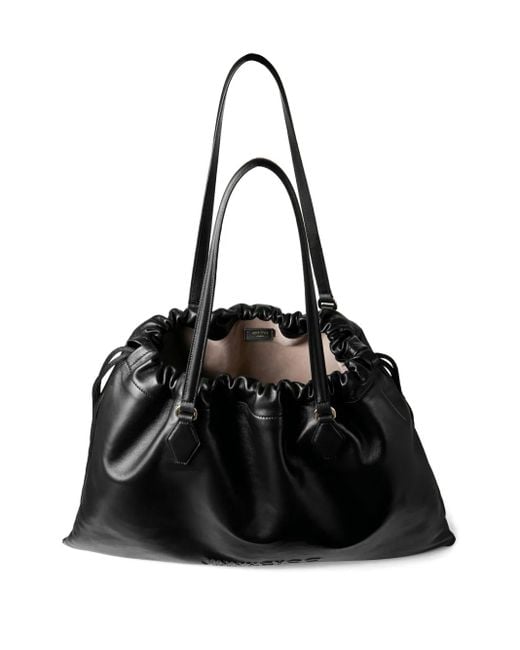 Jimmy Choo Black Large Drawstring Tote Bag