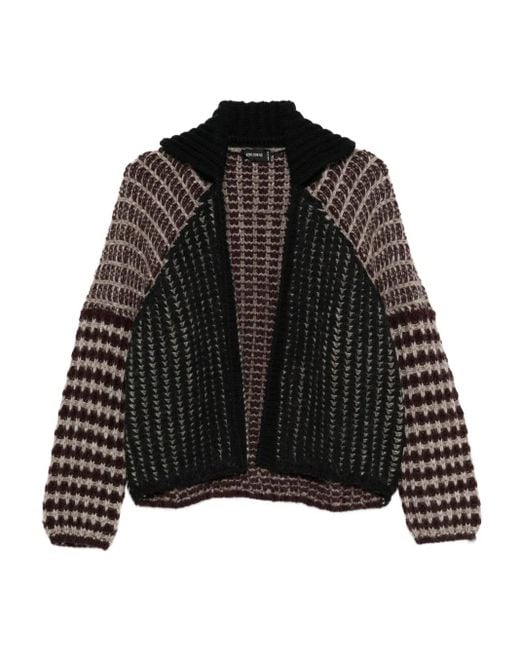 Cividini Black Patterned-Jacquard Cardigan