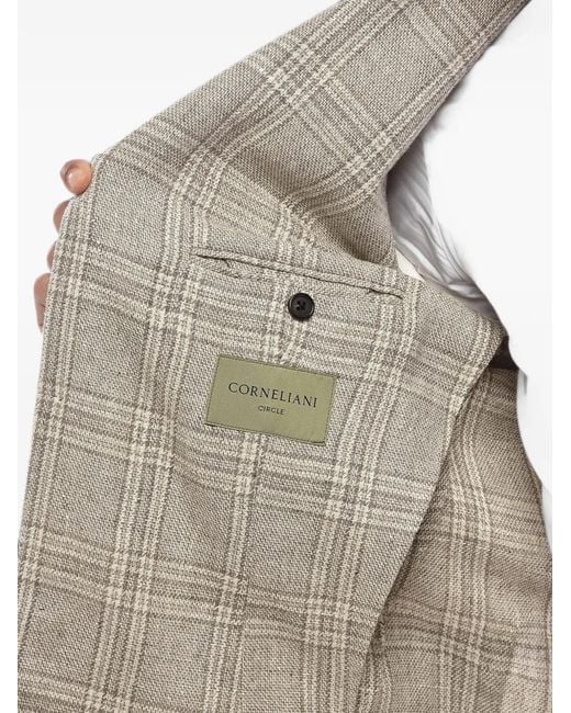 Corneliani Gray Check-Pattern Blazer for men