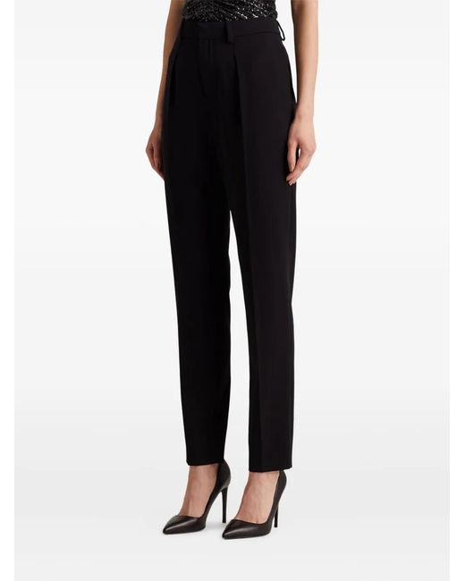 Ralph Lauren Black Pleated Wool Trousers