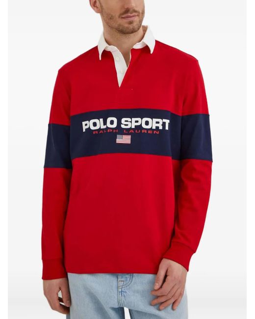 Polo Ralph Lauren Long-Sleeves Polo Shirt in Red for Men | Lyst UK