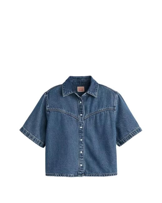 Levi's Blue Logan Short-Sleeve Denim Shirt