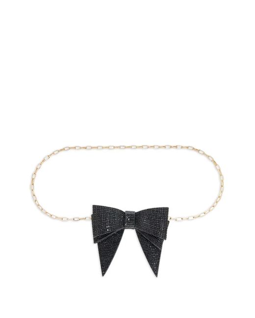 Judith Leiber Black Bow-Embellished Belt