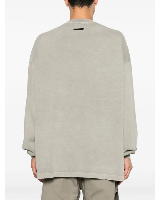 Fear Of God Gray Logo-Patch Long-Sleeve Sweatshirt for men