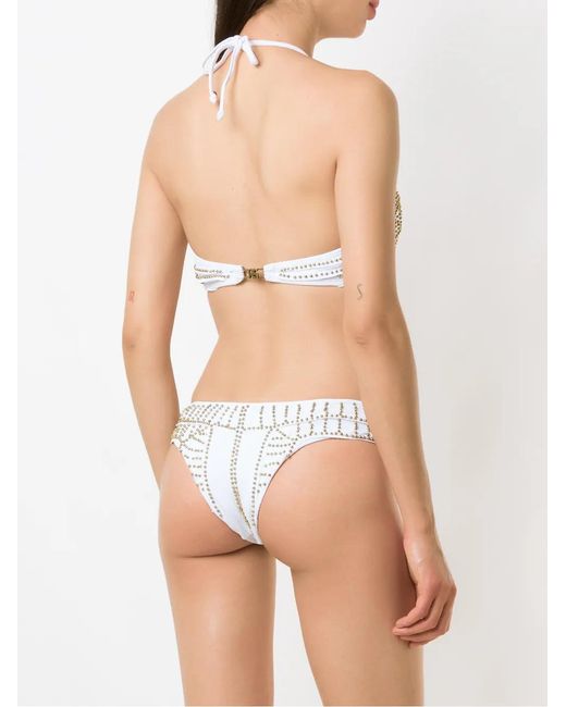 Amir Slama White Beaded Bikini Set