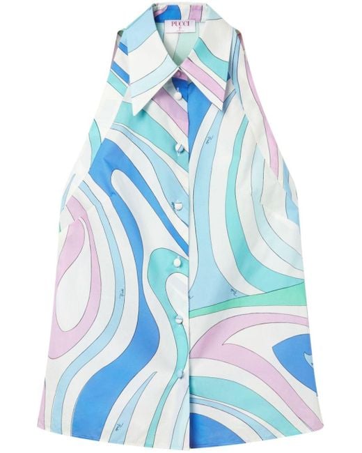 Chemise sans manches à imprimé Marmo Emilio Pucci en coloris Blue
