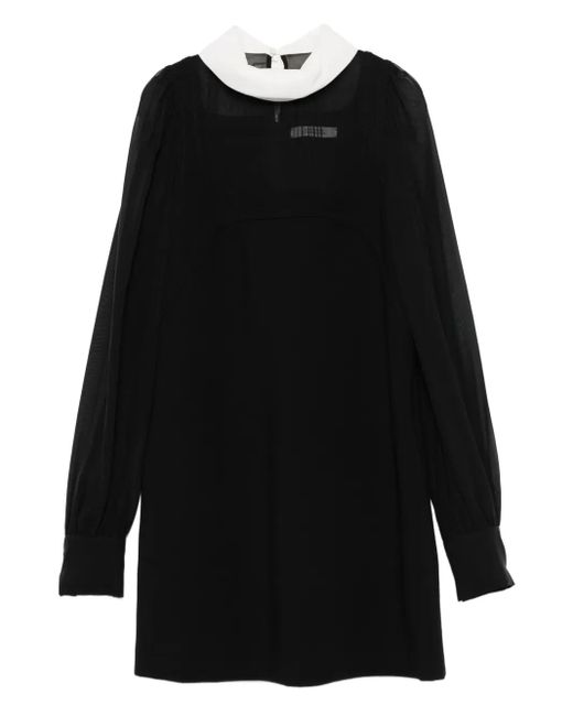 Dorothee Schumacher Black Collar-Detail Mini Dress