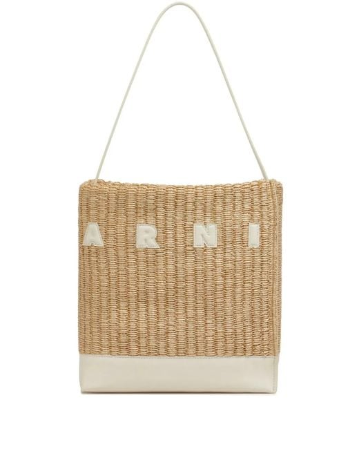 Borsa Tote Museo Piccola di Marni in White
