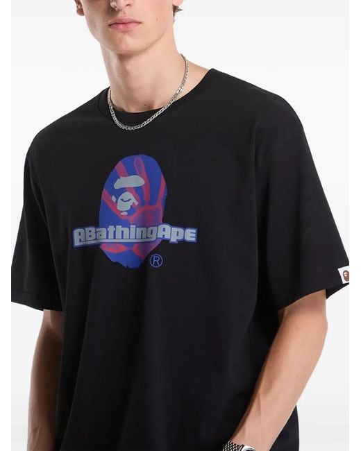 A Bathing Ape Black Handprint Ape Head T-Shirt