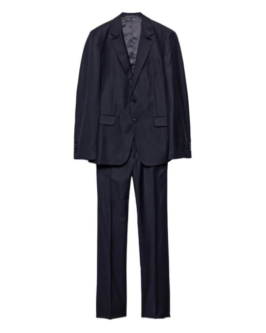 Prada Blue Pinstripe-Pattern Notch-Lapel Suit for men