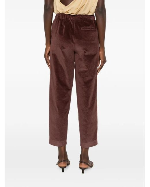 19.61 MILANO Purple Corduroy-Effect Cropped Trousers