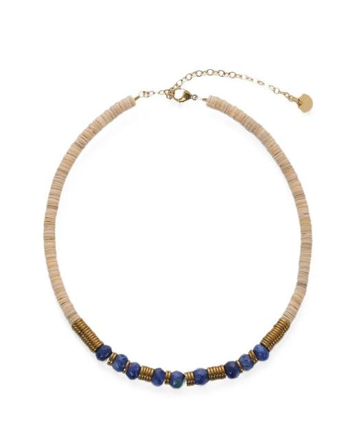 Hijas de Puka White Paulina Agate Shell Necklace