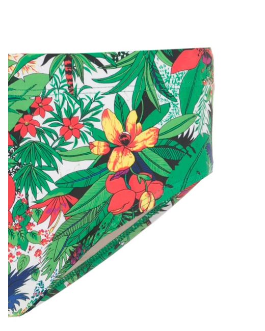 Amir Slama Green Floral-Print Swim Trunks for men