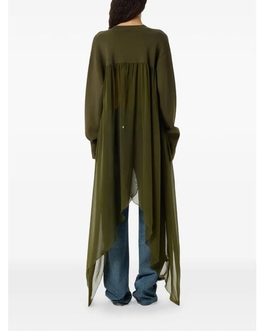 Blumarine Green Butterfly-Appliqué Cardigan
