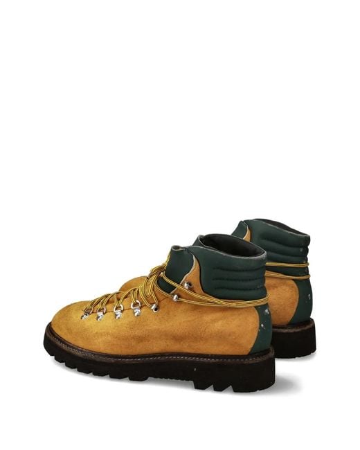 Premiata Brown Lace-Up Panelled Boots for men
