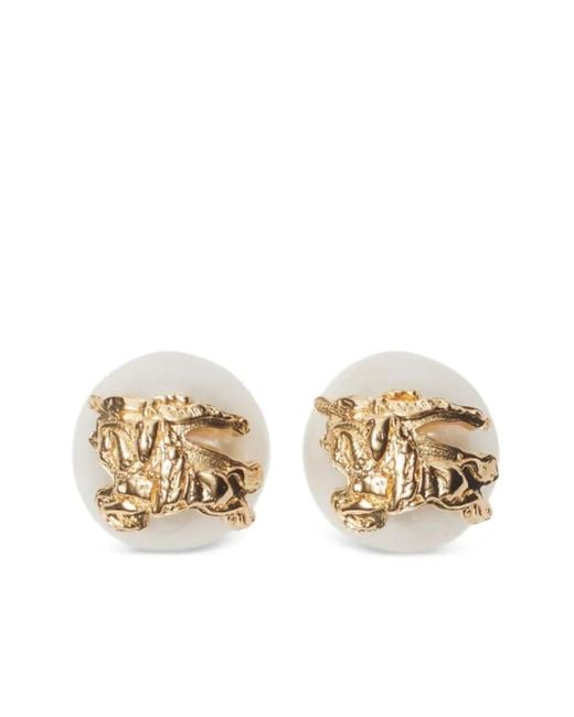 Pendientes con perla Burberry de color Metallic