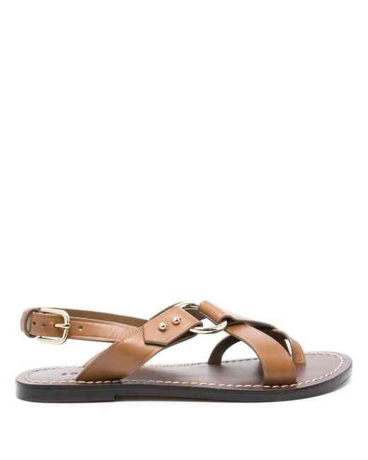 Soeur Brown Florence Flat Sandals
