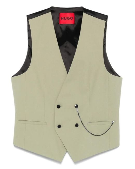 HUGO Green Panelled Waistcoat for men