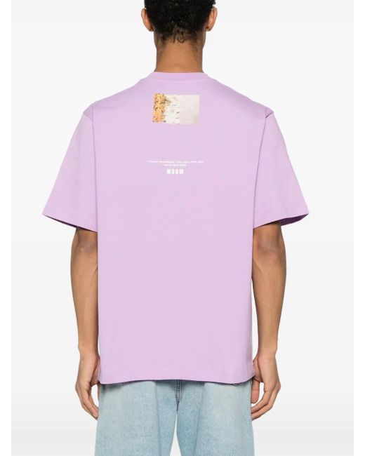 MSGM Pink X Duccio Maria Gambi Photograph-Print T-Shirt