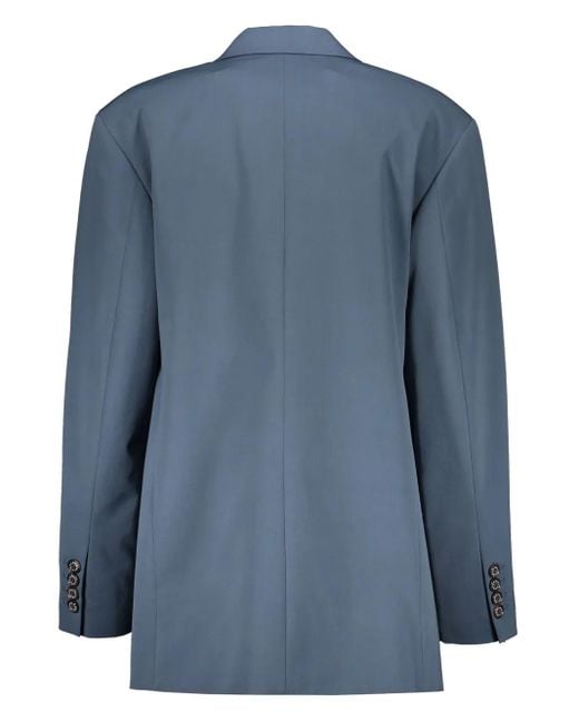 Low Classic Blue Single-Breasted Blazer