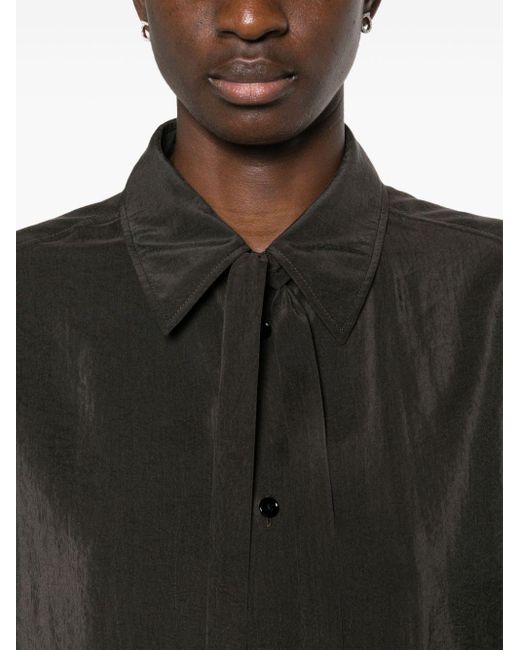 Lemaire Black Button-up Silk-blend Shirt