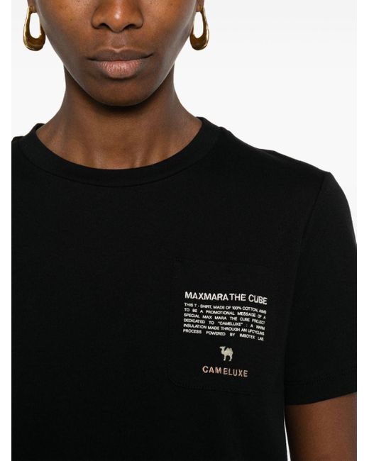 T-shirt Sax à logo brodé Max Mara en coloris Black